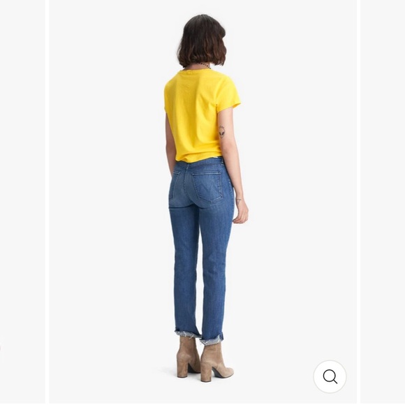 Mother Denim - High Waisted Rascal Ankle Slit Flip in Double Shot Espresso - Picture 2 of 3